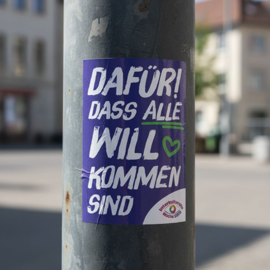 Aufkleber Willkommen
